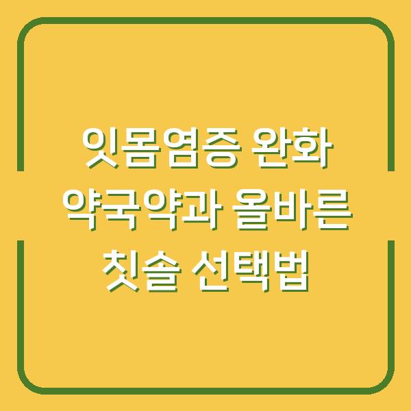 잇몸염증 완화 약국약과 올바른 칫솔 선택법