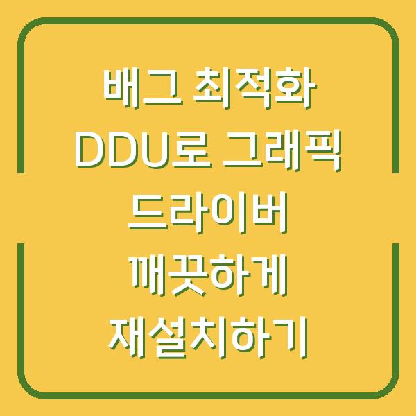 배그 최적화 DDU로 그래픽 드라이버 깨끗하게 재설치하기