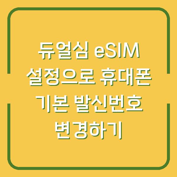 듀얼심 eSIM 설정으로 휴대폰 기본 발신번호 변경하기