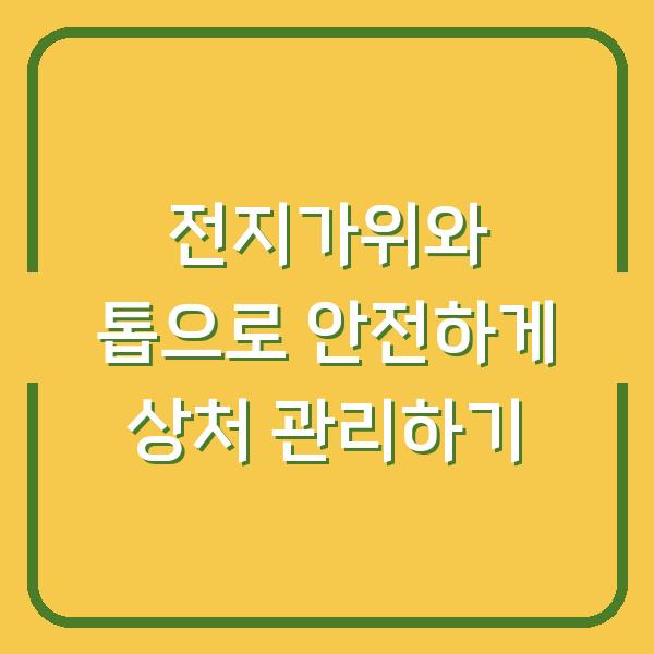 전지가위와 톱으로 안전하게 상처 관리하기