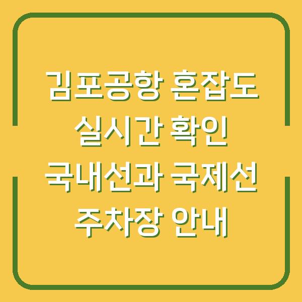 김포공항 혼잡도 실시간 확인 국내선과 국제선 주차장 안내