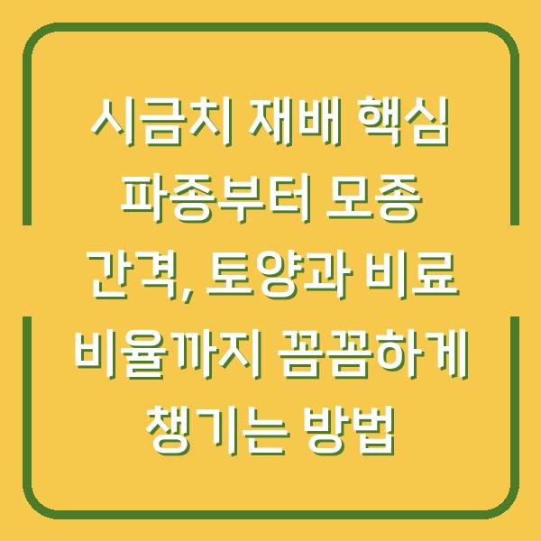 시금치 재배 핵심 파종부터 모종 간격, 토양과 비료 비율까지 꼼꼼하게 챙기는 방법