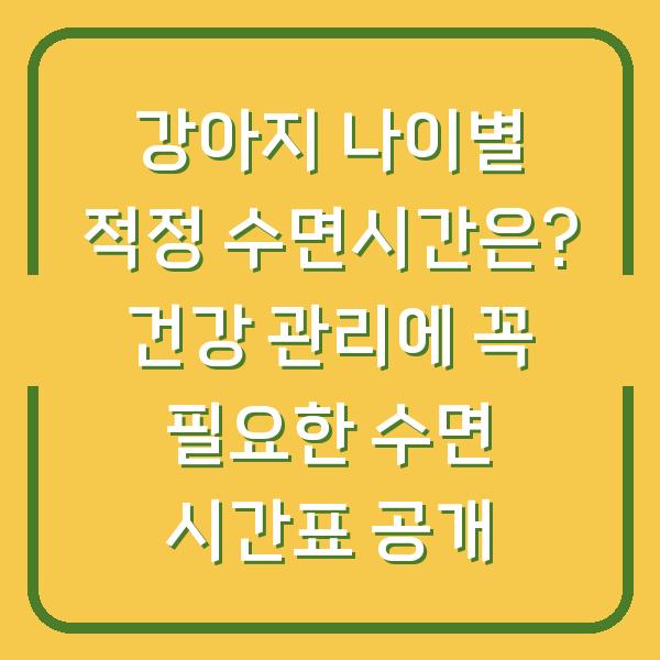 강아지 나이별 적정 수면시간은? 건강 관리에 꼭 필요한 수면 시간표 공개