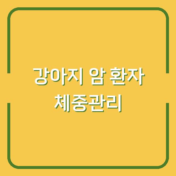 강아지 암 환자를 위한 맞춤 체중관리법과 칼로리 급여량 계산법