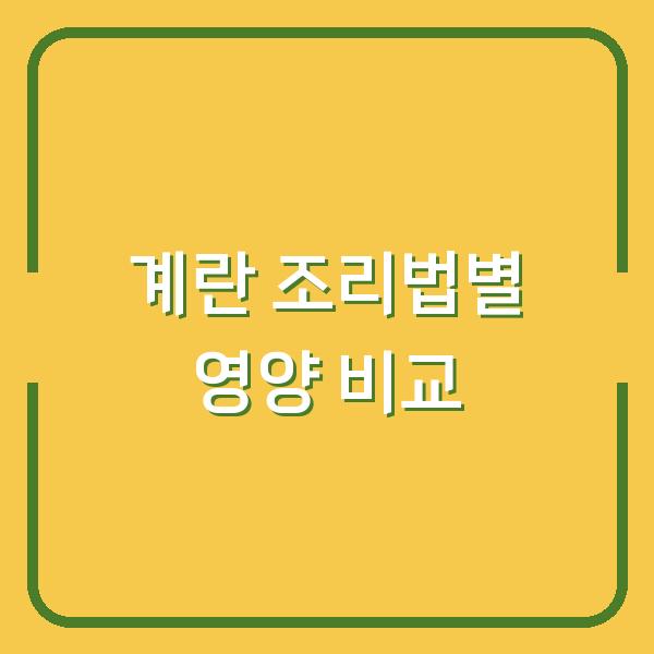 삶은 계란 vs 후라이, 영양과 칼로리 차이로 내 식단에 맞는 선택은?