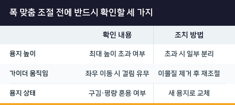 폭 맞춤 조절 전에 반드시 확인할 세 가지